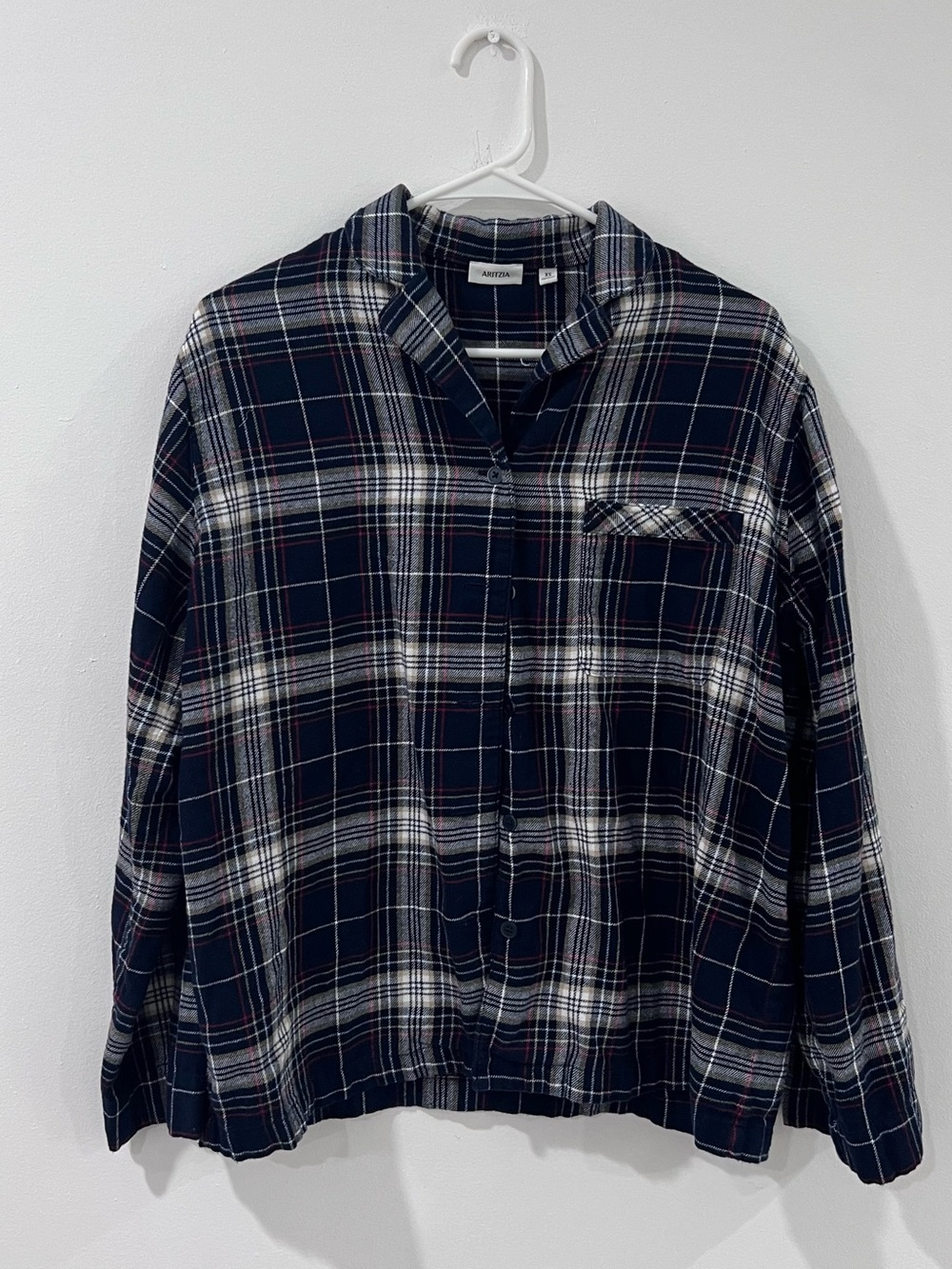 Aritzia Plaid Pajama Shirt XS | Preppy Tartan | Cozy Lounge | Academia